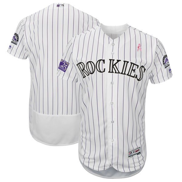 Men Colorado Rockies Blank White Mothers Edition MLB Jerseys->los angeles dodgers->MLB Jersey